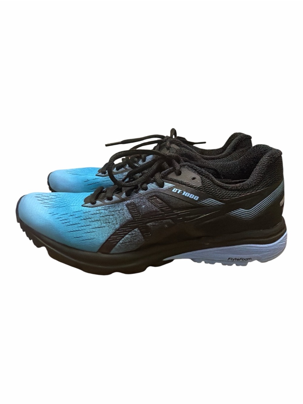 ASICS GT-1000 FlyteFoam Running Shoes Women’s 9.5 Black Blue EUC